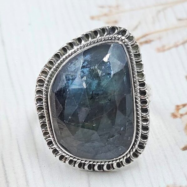 Teal Kyanite Size US 10 925 Sterling Silver Ring (RS49-26)