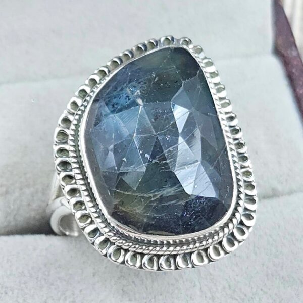 Teal Kyanite Size US 10 925 Sterling Silver Ring (RS49-26) - Image 2