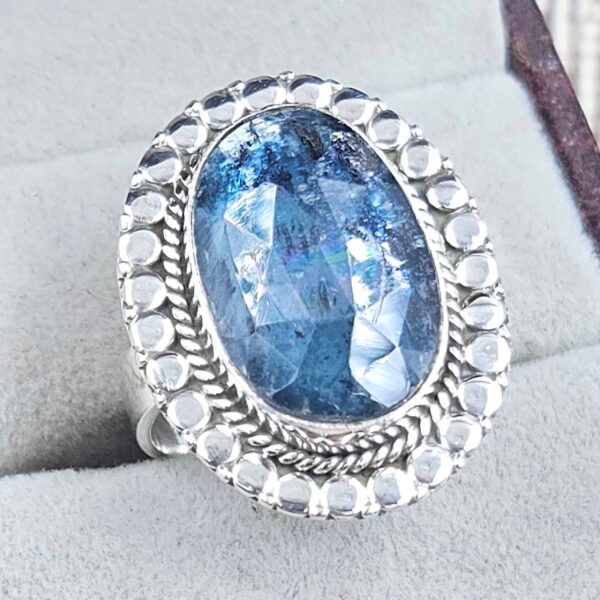 Teal Kyanite Size US 8 925 Sterling Silver Ring (RS49-28) - Image 2