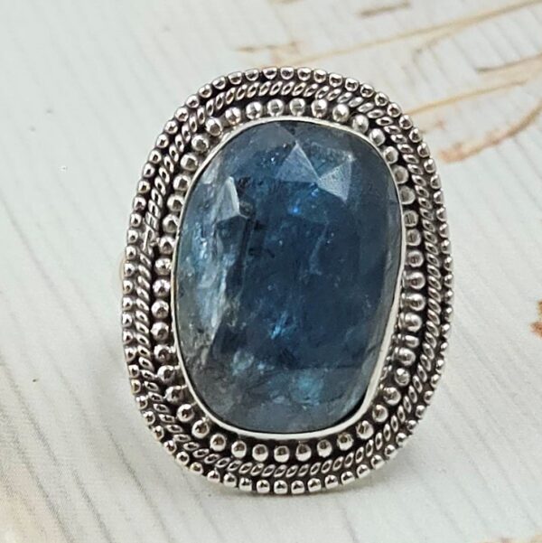Teal Kyanite Size US 7 925 Sterling Silver Ring (RS49-36)