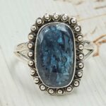 Teal Kyanite Size US 10 925 Sterling Silver Ring (RS49-29)