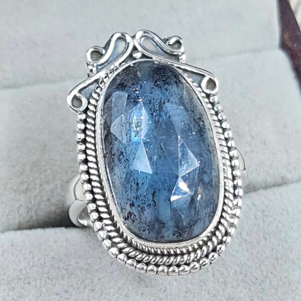 Teal Kyanite Size US 9 925 Sterling Silver Ring (RS49-35) - Image 2