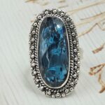 Teal Kyanite Size US 6 925 Sterling Silver Ring (RS49-37)