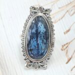 Teal Kyanite Size US 9 925 Sterling Silver Ring (RS49-42)
