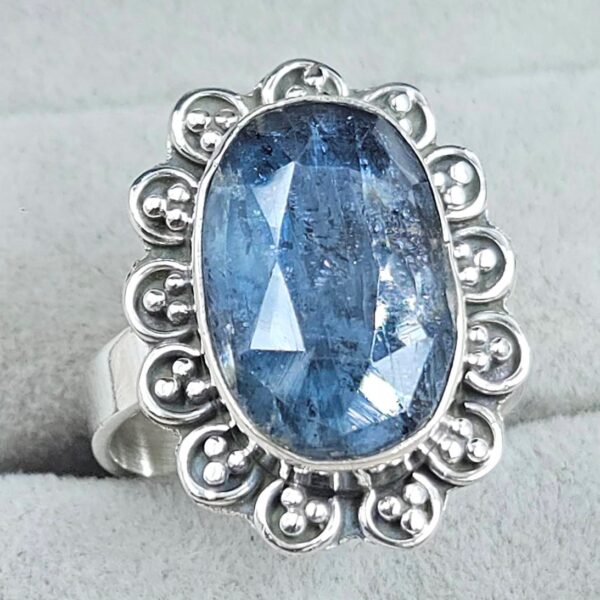 Teal Kyanite Size US 8 925 Sterling Silver Ring (RS49-43) - Image 2