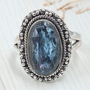 Teal Kyanite Size US 8 925 Sterling Silver Ring (RS49-45)