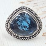 Teal Kyanite Size US 10 925 Sterling Silver Ring (RS49-48)