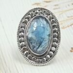 Teal Kyanite Size US 6 925 Sterling Silver Ring (RS49-50)