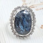Teal Kyanite Size US 8 925 Sterling Silver Ring (RS49-52)