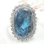 Teal Kyanite Size US 8 925 Sterling Silver Ring (RS49-54)