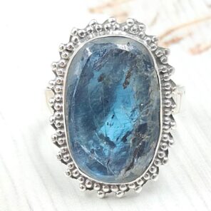 Teal Kyanite Size US 8 925 Sterling Silver Ring (RS49-54)