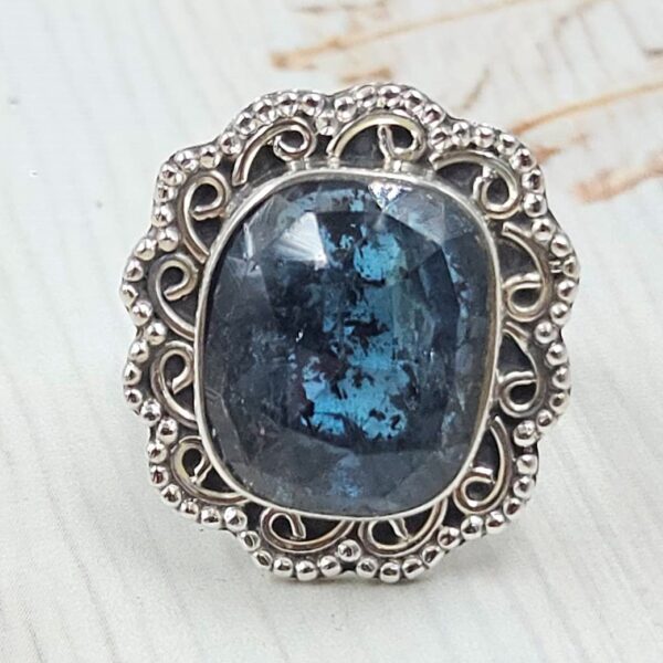 Teal Kyanite Size US 6 925 Sterling Silver Ring (RS49-55)