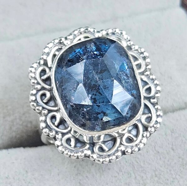 Teal Kyanite Size US 6 925 Sterling Silver Ring (RS49-55) - Image 2