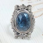 Teal Kyanite Size US 8 925 Sterling Silver Ring (RS49-57)