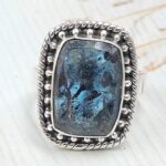 Teal Kyanite Size US 7 925 Sterling Silver Ring (RS49-58)