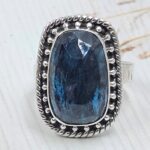 Teal Kyanite Size US 8 925 Sterling Silver Ring (RS49-64)