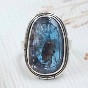 Teal Kyanite Size US 6 925 Sterling Silver Ring (RS49-71)