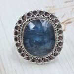 Teal Kyanite Size US 8 925 Sterling Silver Ring (RS49-74)