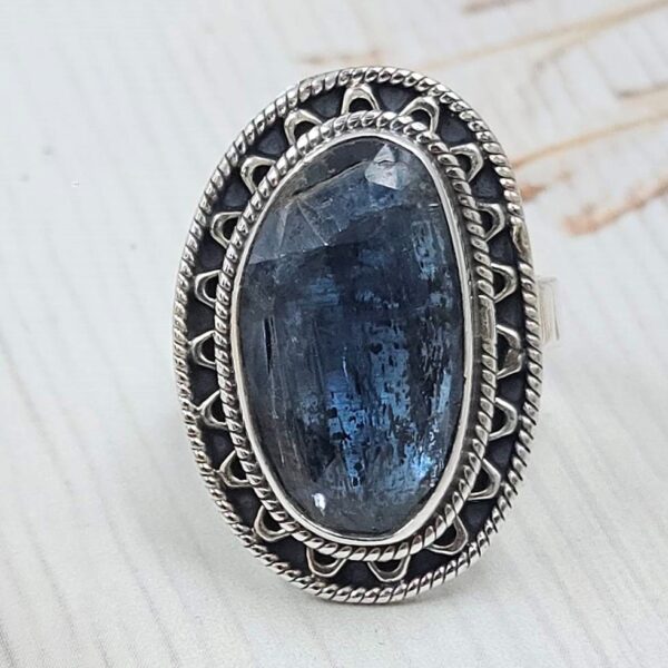 Teal Kyanite Size US 6 925 Sterling Silver Ring (RS49-79)