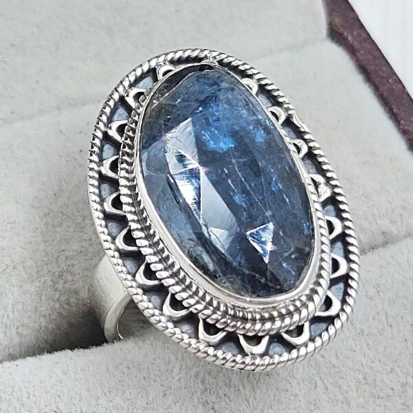 Teal Kyanite Size US 6 925 Sterling Silver Ring (RS49-79) - Image 2