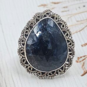 Teal Kyanite Size US 10 925 Sterling Silver Ring (RS49-80)