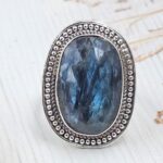Teal Kyanite Size US 8 925 Sterling Silver Ring (RS49-86)