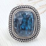 Teal Kyanite Size US 9 925 Sterling Silver Ring (RS49-90)