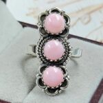 Pink Queen Conch 1" 925 Sterling Silver Ring (REXT23-33)