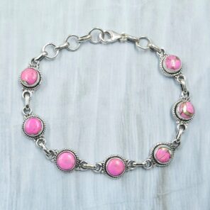 Cotton Candy Turquoise 8" 925 Sterling Silver Bracelet (RSB2-227)