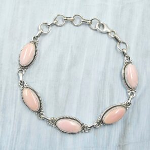 Pink Queen Conch 8" 925 Sterling Silver Bracelet (RSB2-220)