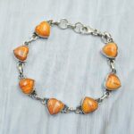 Spiny Oyster Shell 8" 925 Sterling Silver Bracelet (RSB2-223)