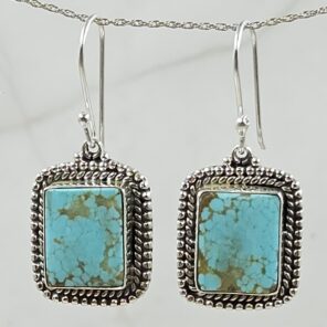 Mine 8 Turquoise 925 Sterling Silver Earring (REXT116-43)