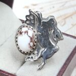 Wild Horse Jasper 925 Sterling Silver Rabbit Ring (RS105-845)