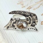 Wild Horse Jasper 925 Sterling Silver Fox Ring (RS105-844)