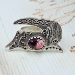 Red Roase Dahlia Turquoise 925 Sterling Silver Fox Ring (RS105-840)