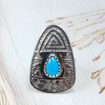 Kingman Turquoise 925 Sterling Silver Southwest Ring (RS105-853)