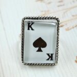 King of Spade 925 Sterling Silver Adj Ring (REXT90-111)