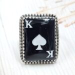 King of Spade 925 Sterling Silver Adj Ring (REXT90-112)
