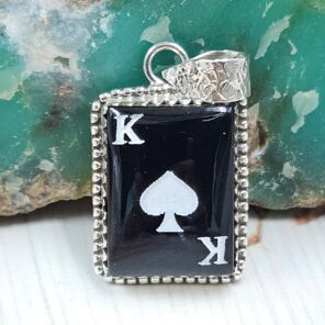 King of Spade 1" 925 Sterling Silver Pendant (REXT90-106)