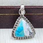Mohave x White Buffalo Turquoise 0.75" 925 Sterling Silver Pendant (RS74-57)