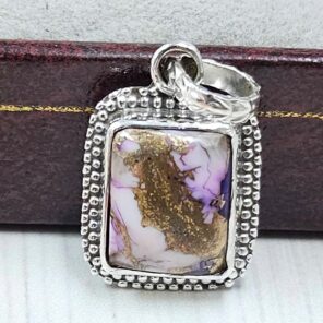 Purple Rose Dahlia 0.75" 925 Sterling Silver Pendant (RS33-20)