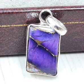 Purple Rose Dahlia 0.75" 925 Sterling Silver Pendant (RS33-21)