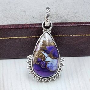 Purple Rose Dahlia 0.75" 925 Sterling Silver Pendant (RS33-26)