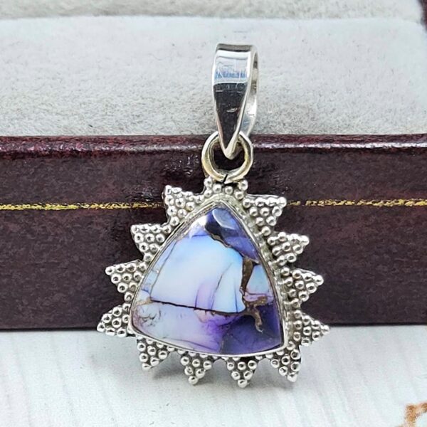 Purple Rose Dahlia  0.75" 925 Sterling Silver Pendant (RS33-33)
