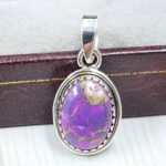 Purple Copper Turquoise 0.75" 925 Sterling Silver Pendant (RS33-79)