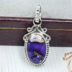 Purple Rose Dahlia 0.75" 925 Sterling Silver Pendant (RS33-83)