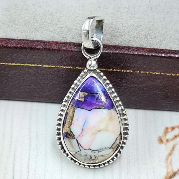 Purple Rose Dahlia 1" 925 Sterling Silver Pendant (RS33-53)