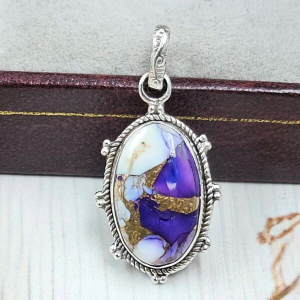 Purple Rose Dahlia 1" 925 Sterling Silver Pendant (RS33-56)