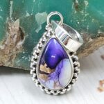 Purple Rose Dahlia 0.75" 925 Sterling Silver Pendant (RS33-60)