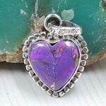Purple Copper Turquoise 0.75" 925 Sterling Silver Pendant (RS33-72)
